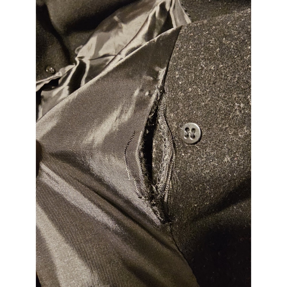 Forrani Forecaster Women's 100% Pure Wool Double Breasted Pea Coat Size 8 Black - Picture 9 of 10